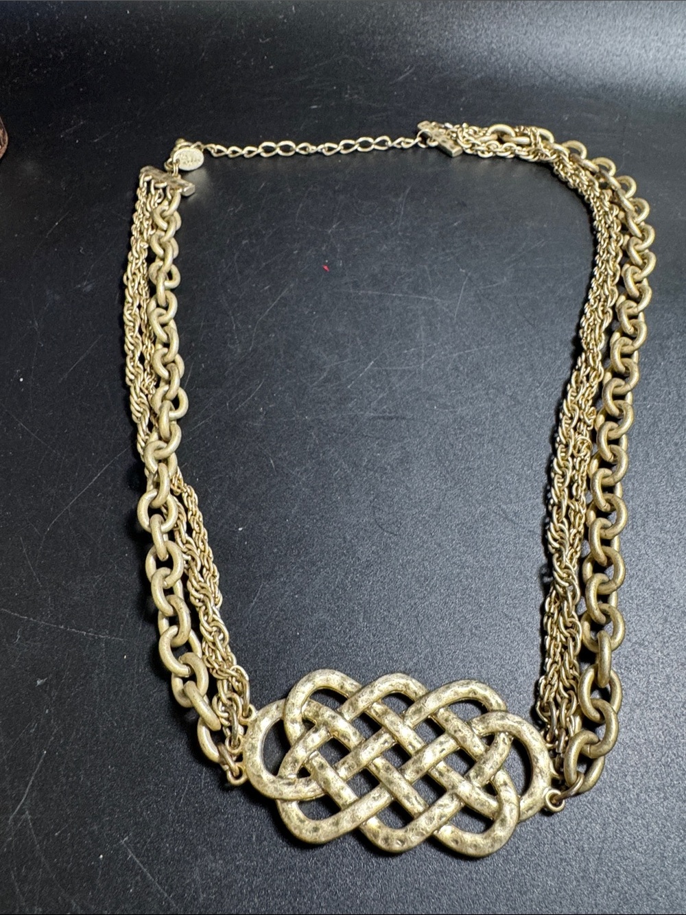 Lia Sophia Gold-Tone Multi-Strand Knot Pendant Necklace